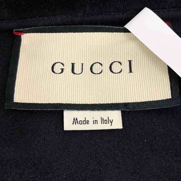 Gucci Black striped cotton hooded drawstring long-sleeve sweatshirt - Picture 5 of 6